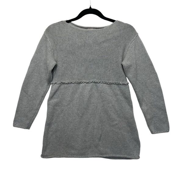 J. Jill Grey Knit Tunic Sweater Boat Neck S Petite- Measurements in pics - Picture 1 of 14